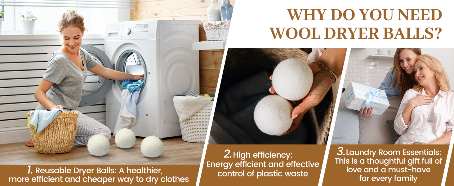 Wool Reusable Dryer Balls XL
