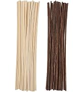 nongcunren 25pcs White and 25pcs Brown Rattan Reed Diffuser Sticks Replacement Rattan Reed Diffus...