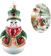 HZYC Snowman Christmas Ornaments,Hand-Blown Glass Ornaments for Tree | Top Hat Collection Figurin...