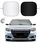 Kewucn 2 PCS Car Windshield Sun Shade, Foldable Sunshade for Car Front Window and Interior Sun Pr...
