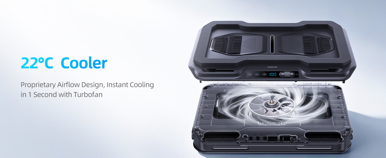 llano V11 Pro RGB Laptop Cooling Pad Black