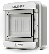 QILIPSU 6 Way DIN Rail Circuit Breaker Box UL94-V0 PC/ABS IP65 Waterproof Distribution Enclosure ...