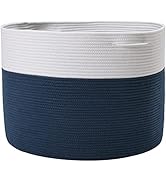 24" x 24" x 17" Mega Size Extra Large Storage Basket, Cotton Rope Storage Baskets, Woven Laundry ...