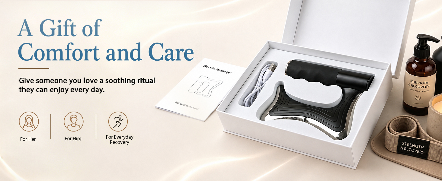 Gua sha massager gift for mom, her, or him supports everyday recovery care.