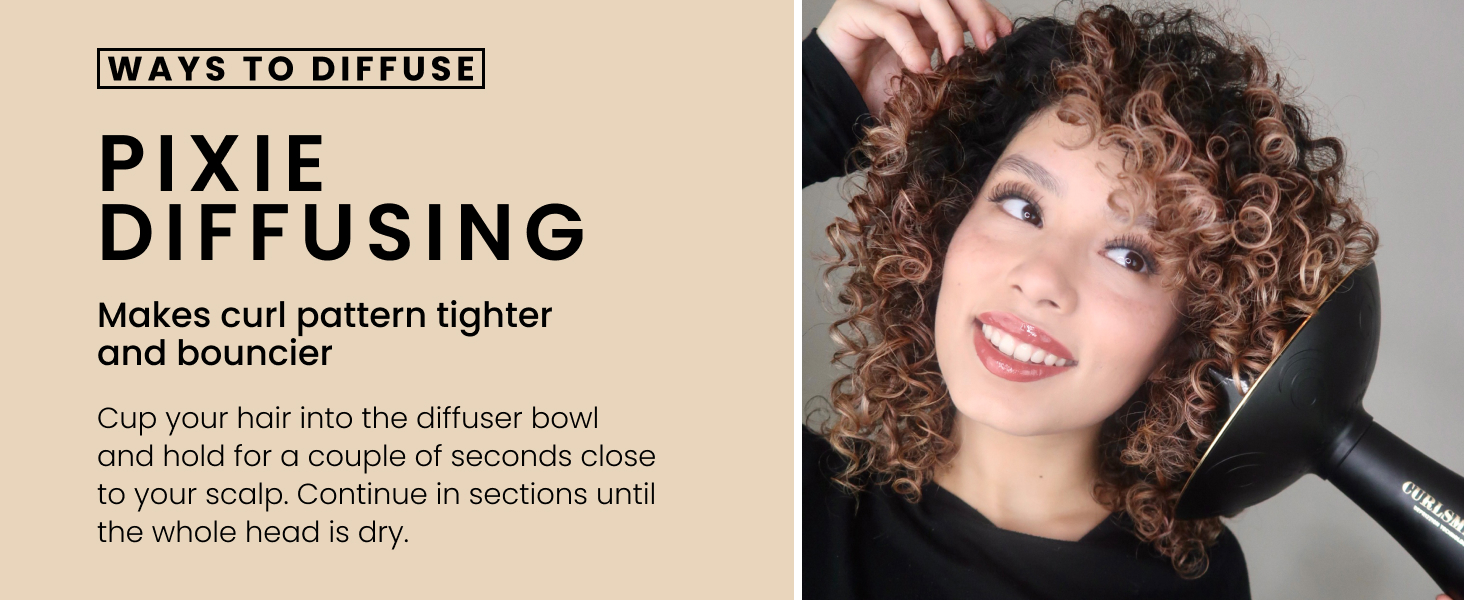 pixie diffusing: makes curl pattern tighter and bouncier