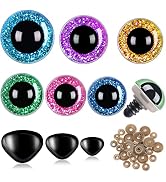 UPINS 180Pcs Safety Eyes and Noses for Amigurumi Large Plastic Craft Crochet Eyes for Stuffed Ani...