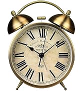 Maxspace Dual Alarm Clock,4-Inch Twin Bell Alarm Clock, Table Desk Alarm Clock Battery Operated w...