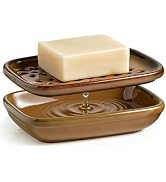Miamolo Soap Dish with Draining Tray, Bar Soap Holder for Shower Bathroom Bathtub Kitchen Sink, M...