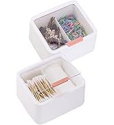Tecbeauty 2pcs Qtips Holder - Large Cotton Swabs Dispenser Bathroom Canisters Cotton Balls, Cotto...