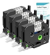 EazeID TZ135 Label Tape Replacement for TZe-135 Compatible with Brother P-Touch White on Clear Ta...