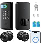 Evanshow WiFi Bluetooth Keypad Door Lock with Handle,Keyless Entry Door Lock, Electronic Digital ...