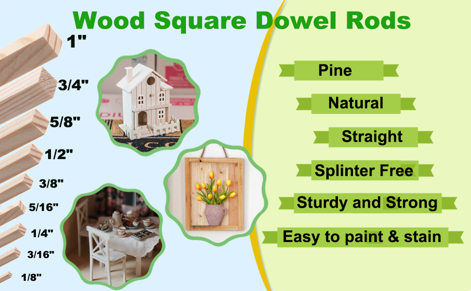 square wooden dowels