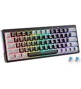 abucow 60% Mechanical Gaming Keyboard Blue Switch Wired Compact Keyboard with RGB Backlight Anti-...