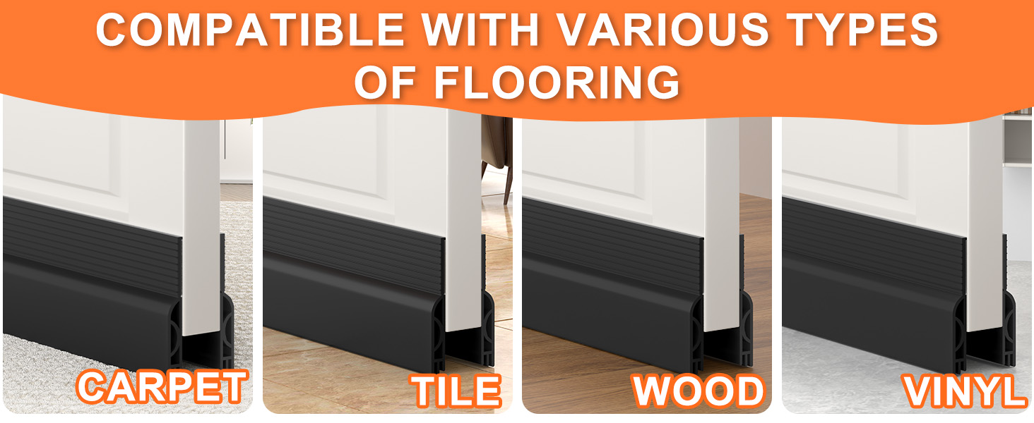 OXRQ Door Draft Stopper for Bottom of Door Fit All Kinds Of Floor