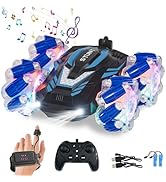 LOOZIX New Gesture Sensing RC Stunt Car with Lights Music, Hand Gesture Remote Control Car 360° S...