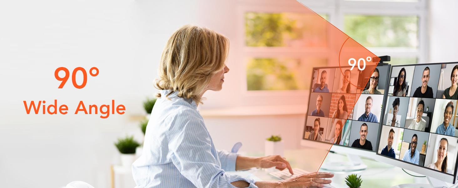 V11 2K Webcam for PC, 1080P 60FPS FHD Web Camera with Microphone&Privacy Cover, USB Plug&Play