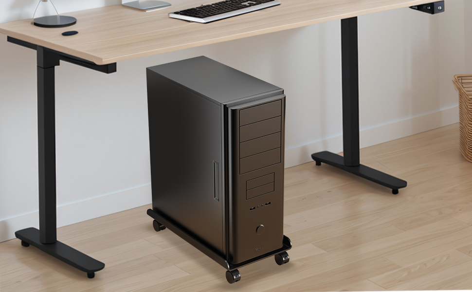 CPU Holder PC Tower Stand with Rolling Caster Wheels