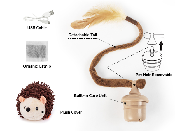 cat toy interactive hedgehog