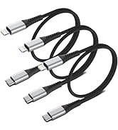2FT USB C to Lightning Cable Short, 3Pack iPhone Charging Cable USB C Braided 2 Foot Type C to Li...