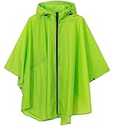 SaphiRose Lightweight Kids Rain Poncho Waterproof Jacket Zipper Up Rain Coat