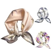 CODCOS 27.5 Inch Silk Feeling Scarf for Women Square Satin Head Scarf Hair Wrap Bandana