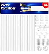 Delamu 236in Cord Hider, Professional Cable Cover Kit for Wall, TV Wire Hider for Wall Mounted TV...