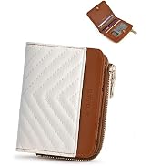Sunpour Small Bifold Wallets Woman RFID Mini Wallet for Women Slim Card Holder with Zipper Coin P...