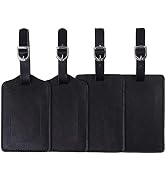 Leather Luggage Tags 4 Pack Bag Suitcase Labels