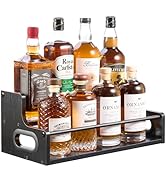 YQBRAO 2-Tier Liquor Bottle Display Shelf, Coffee Syrup Rack Organizer, Water Bottle Organizer, M...