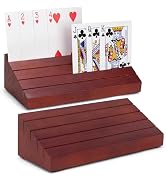 LotFancy Playing Card Holder for Kids, Adults, Seniors, 2 Pack, Wooden Hands Free Card Holders fo...