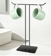 Hand Towel Holder, T-Shape Hand Towel Stand for Bathroom, Stainless Steel Hand Towel Rack Bar Sta...