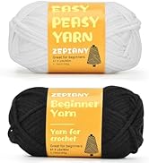 Crochet Yarn for Crocheting & Knitting, Soft Cotton Yarn for Beginners Easy-to-See Stitches, Wors...
