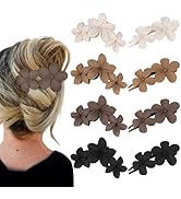 ANBALA Flower Hair Clips Set, Including 4Pcs Flat Hair Clips and 4Pcs Flower Claw Clips Non-Slip ...
