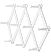 Dseap Accordian Wall Hanger: 16” High Wooden Wall Expandable Coat Rack, Hat Rack Holder, Accordio...