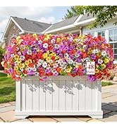 Alupssuc 48 Bundles Artificial Flowers for Outdoors Decoration, UV Resistant Silk Faux Floral Spr...