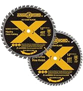 ANGELSWORD 12 Inch Miter Saw Blade, 40T for Ripping, Cross Cutting&60T for Fine Finish Wood Cutti...