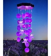 Toodour Solar Wind Chimes for Outside, Shells Light Gifts for Mom Grandma Women Wife Girls, Water...