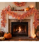 RAINFLOW 5.9Ft Artificial Ferns Garland - Lifelike Lush Fall Boston Fern Garland for Mantle, Fake...