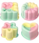 Actvty 4 Inch Silicone Cake Pans, Set of 4 Different Shapes Mini Cake Silicone Molds for Baking, ...