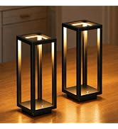 Cordless Table Lamp,Outdoor Rechargeable Table Lamp Waterproof Battery 2PCS | 165H Runtime Modern...