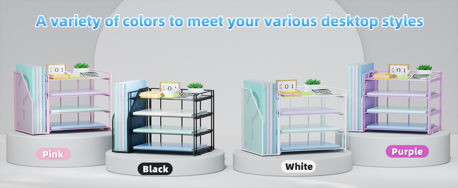 black/white/pink/purple file organizer
