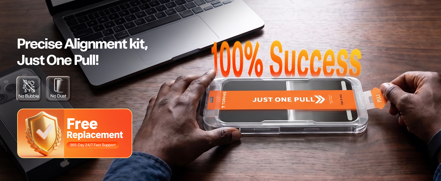 Precise Alignment kit, Just One Pull! 100% Success. No Bubble. No Dust.