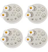 4 Pcs Cute Flower Silicone Molds Daisy Shape Fondant Candy Mould Mini Flower Chocolate Molds for ...
