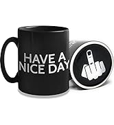 Funny Coffee Mug for Men and Women - Have A Nice Day Coffee Mug Middle Finger Bottom | Novelty Co...