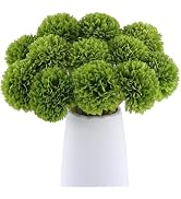 Rowfad 12 Pcs Artificial Chrysanthemums Flowers Green Flowers Silk Fake Mums Flowers for St Patri...