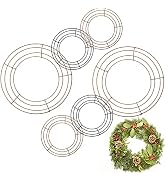 HAKACC 6PCS Metal Wire Wreath Frame for Crafts Brown and Black Wreath for Holiday Decoration, New...