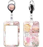 Pink Christian Bible ID Badge Holder Cute Keychain Retractable Badge Reel ID Holder for Keys ID B...