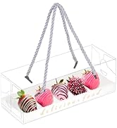 ISKYBOB 12Pcs Clear Cake Roll Boxes with Handle, 7.3x2.5 in Swiss Roll Packing Fathers Day Loaf P...