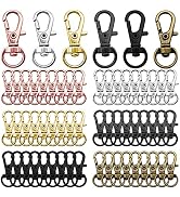 60Pcs Colored Swivel Lanyard Snap Hook,Metal Key Chain Clip Hooks Swivel Clasp Swivel Hook Keycha...
