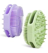 2-Pack Soft Silicone Dual-Sided Body Scrubber & Loofah | Gentle Exfoliating Shower Brush for Men ...